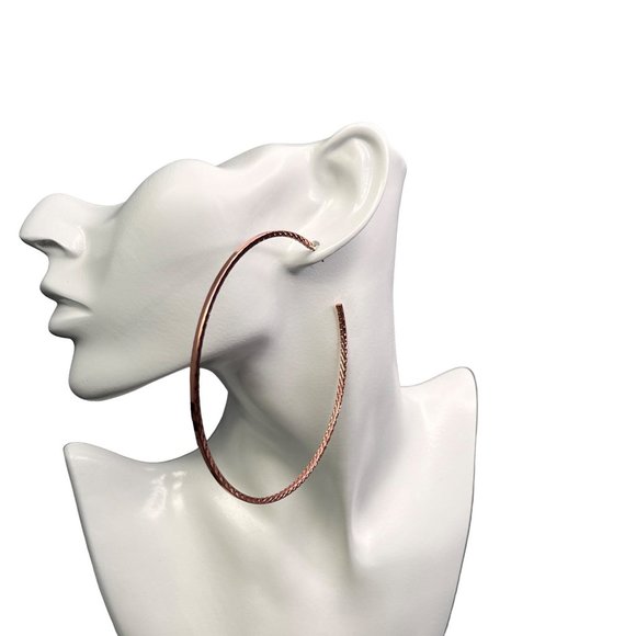 Paparazzi Large Hoop Earrings Diamondback Diva Copper Tone NIP - Picture 2 of 4